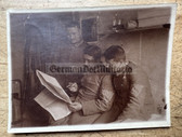 ad256 - German WW1 soldiers group photo - senior NCO's with sleeve chevrons