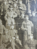 ad279 - c1915 German WW1 soldiers photo - with entrenching gear - large unit - Feldpost