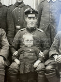 ad282 - German WW1 soldiers photo - early war - officer & NCOs with child