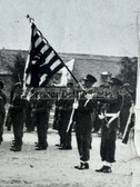 ad297 - Luxemburg Army of Occupation in German - early postwar - very scarce unit photo with army flag
