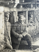 ad310 - German WW1 soldiers photo - dugout field barracks