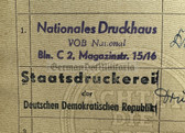 od071 - c1957 Arbeitsbuch work book for a woman - worked as a book printer at the State Print Works in Berlin