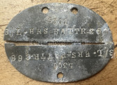 ad318 - original Wehrmacht 3. Batterie, leichte Artillerie-Ersatz-Batterie 268 (3rd Battery, Light Artillery Replacement Battery 268) - dog tag Hundemarke