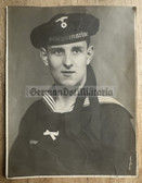 ad332 - large size Kriegsmarine Sailor studio portrait photo