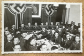 ad347 - Wehrmacht Infantry Ersatz Battalion 367 - party in front of large Reichkriegsflagge