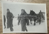 wpc078 - December 1941 Wehrmacht soldiers with horse drawn slay in the snow - Eastern Front