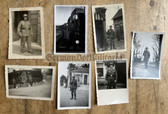 wpc089 - lot original Wehrmacht soldiers on guard duty with steel helmets and rifles photos - all in uniform - all good quality