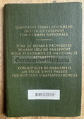 gw201 - c1957 Temporary Travel Document in Lieu of Passport for German Nationals - man from Berlin - Visum for Denmark and Ireland from the Military Attache of the Danish Mission in Berlin