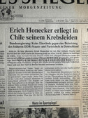 gw252 - May 1994 issue of Der Tagesspiegel newspaper - death of Erich Honecker