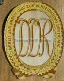 gw233 - c1960s DDR East German sports badge in gold wall plaque - large size - cardboard