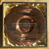 gw220 - large cased NVA Armed Forces & Grenztruppen presentation plate - copper