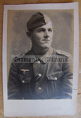 wpc467 - Wehrmacht soldier studio portrait photo with Eastern Front Medal Ribbon