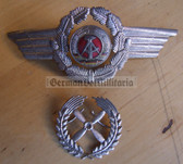 sbbs052 - c1960's NVA Air Force officer Visor Hat insignia set - two piece enamel cockade