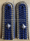 sbdr009 - UNTERSEKRETÄR engineering blue piping - Deutsche Reichsbahn - Railways - pair of shoulder boards