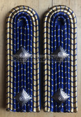 sbdr010 - SEKRETÄR - engineering blue piping - Deutsche Reichsbahn - Railways - pair of shoulder boards