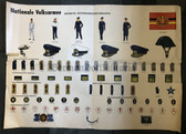 po009 - c1960's NATO Dutch educational poster about NVA Volksmarine Navy uniforms - very large size