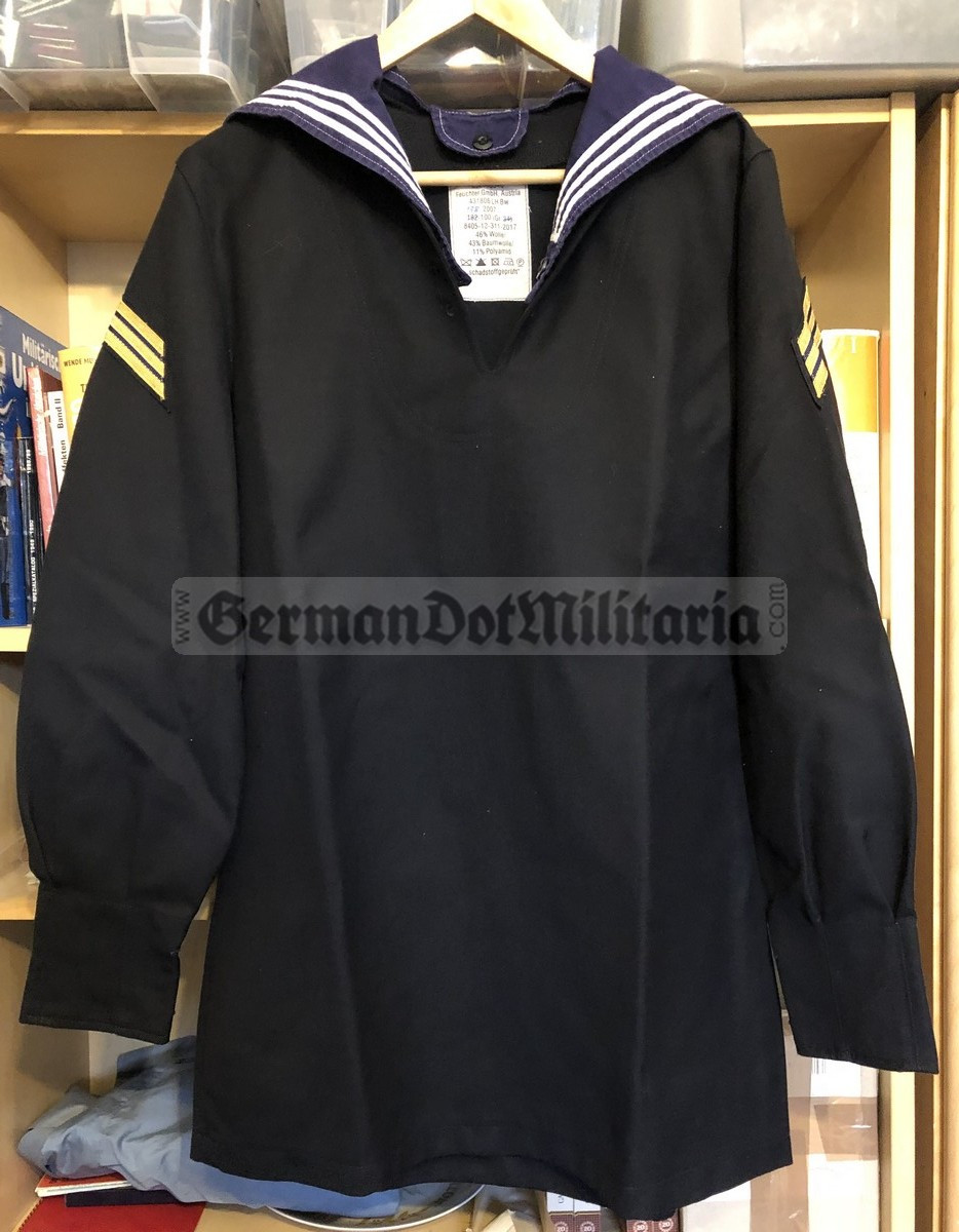 wo671 - Bundesmarine Navy sailor shirt with button in Kieler Kragen - c2007  dated - size 178/100 - GermanDotMilitaria