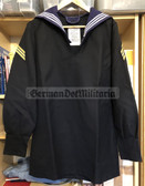 wo671 - Bundesmarine Navy sailor shirt with button in Kieler Kragen - c2007 dated - size 178/100