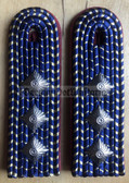 sbdr007 - OBERASSISTENT - Platform & Train Staff- red piping - Deutsche Reichsbahn - Railways - pair of shoulder boards