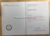 od036 - c1979 award cert for the Medaille fuer hervorragende Leistungen in der Volkswirtschaftsplanung - very scarce
