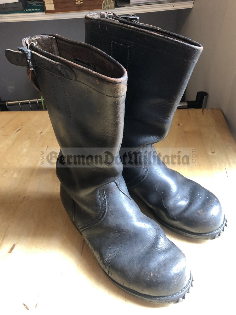 wo391 - c1960s West German Bundeswehr army leather Boots Stiefel with metal  tips- NVA size 26.5/EU size 40/US size 7.5/UK size 7 - GermanDotMilitaria