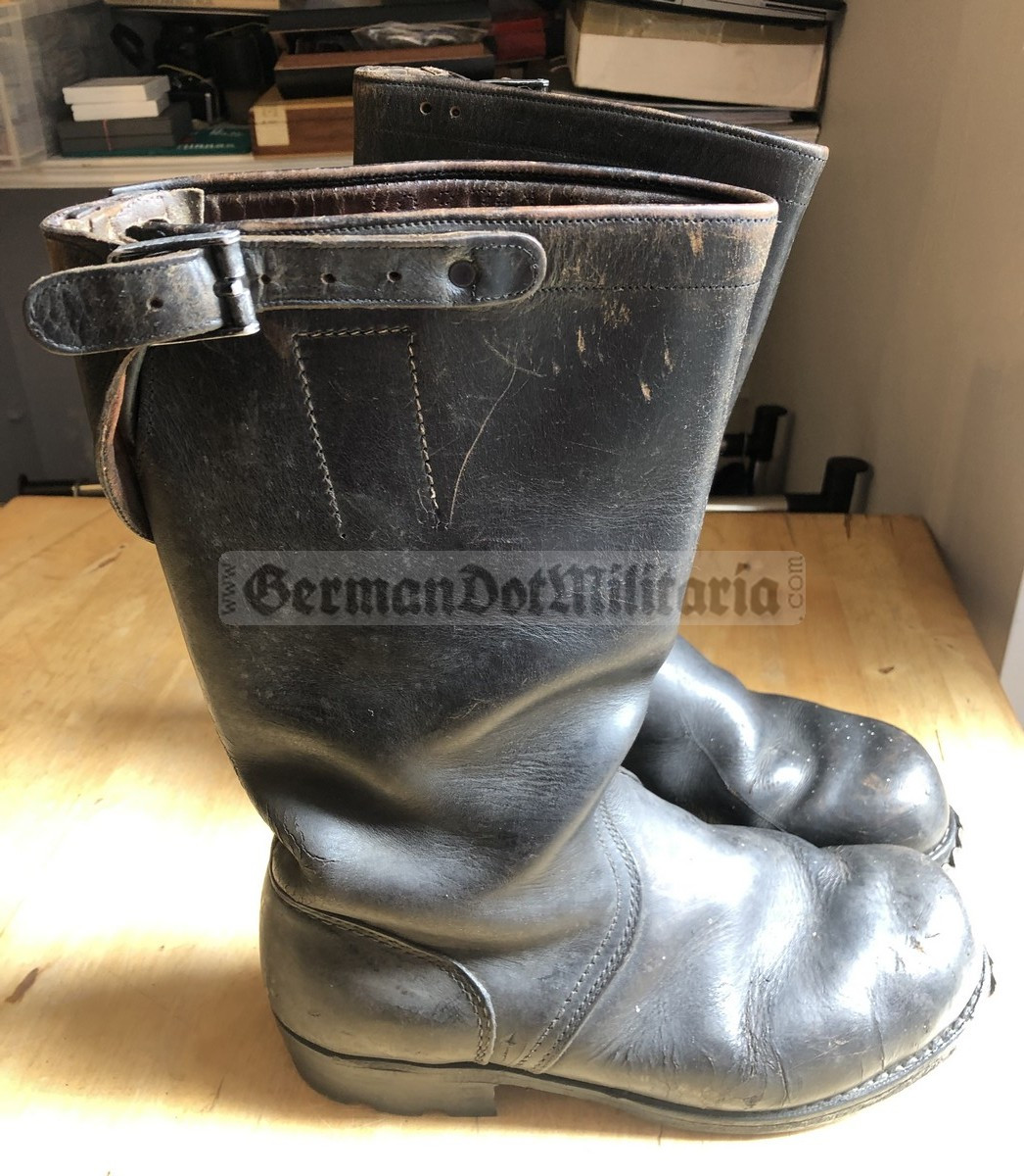 wo391 - c1960s West German Bundeswehr army leather Boots Stiefel with metal  tips- NVA size 26.5/EU size 40/US size 7.5/UK size 7 - GermanDotMilitaria