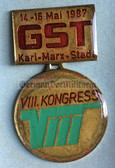 om498 - c1987 GST 8th National in Congress in Karl-Marx-Stadt medal in presentation case
