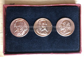 gw057 - cased coin set Marx, Engels, Lenin