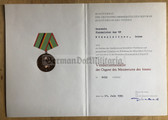 od041 - c1983 VP Volkspolizei Police medal cert