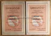 od043 - two Kampfgruppen award certs to the same man