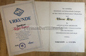 od088 - c1961 & c1975 set of award certs for the same man - Jungaktivist & Medaille fuer Verdienste im kuenstlerlischen Volksschaffen