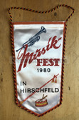 rp133 - East German Wimpel Pennant - Music Festival Hirschfeld - marching band