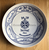 oo059 - c1979 East German porcelain presentation plate - Baltic Sea Ferry Ship Company