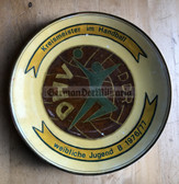 oo058 - c1977 East German porcelain presentation plate - District Handball Champion