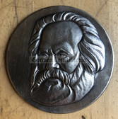 om049 - East German Karl Marx portrait presentation table medal