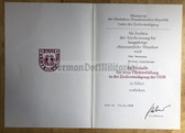 od059 - c1978 dated ZV Zivilverteidigung Civil Defence medal award certificate - Berlin