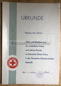 od053 - c1966 dated DRK Deutsches Rotes Kreuz Red Cross award certificate - Berlin