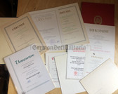 ag111 - large lot of award certificates to the same woman, who was also a Poodle breeder 