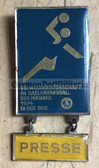 oa103 - c1974 Handball World Championships in East Germany badge with PRESS hanger
