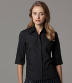 Ladies Continental Blouse (3/4 Sleeve) Kustom Kit K715 Black