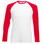 Fruit of the Loom Contrast Long Sleeve Baseball T-Shirt White / Red