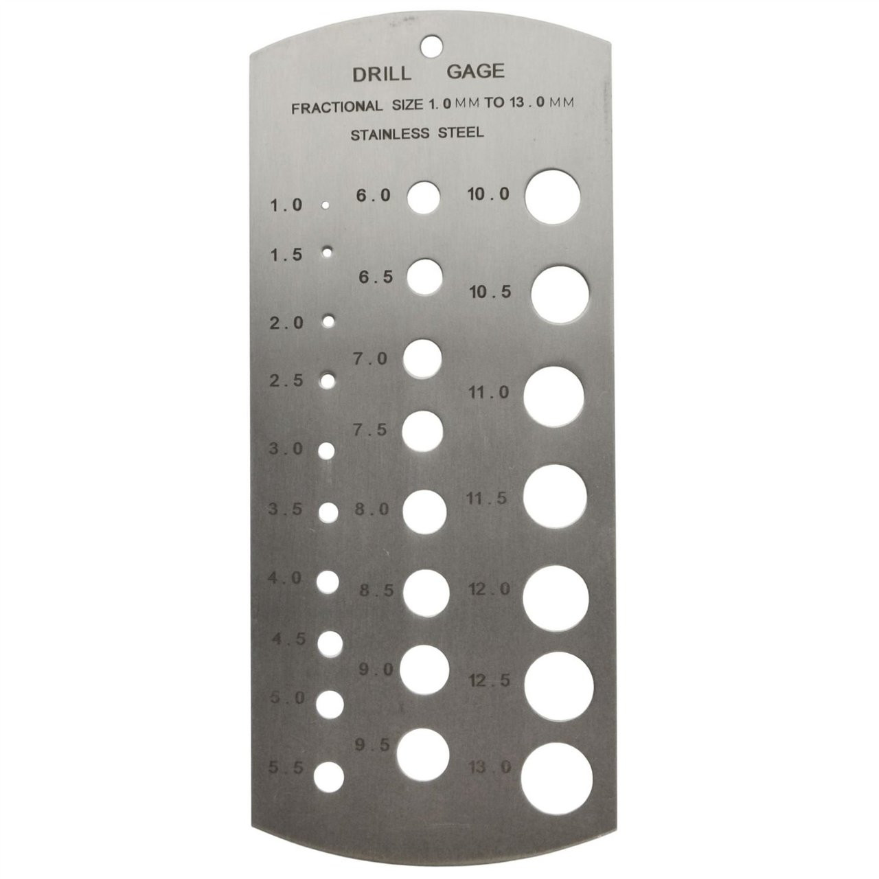 Metric Drill Gauge measure drill sizes from 1.0mm to 13.0mm with ease