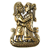 Bronze Viking Kiss Norse Love Blessing Rune Pendant