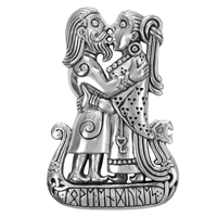Sterling Silver Viking Kiss Norse Love Blessing Rune Pendant