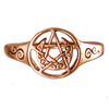 Copper Crescent Moon Pentacle Ring