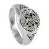 Sterling Silver Moon Pentacle Ring