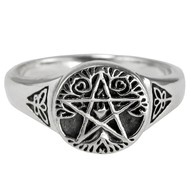 Sterling Silver Small Tree Pentacle Ring