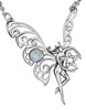 Sterling Silver Dancing Faerie Necklace with Rainbow Moonstone