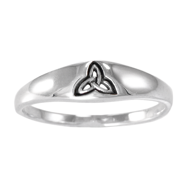 Narrow Sterling Silver Celtic Knot Triquetra Ring
