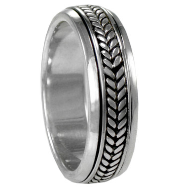 Silver Celtic Knot Braided Spinner Worry Ring